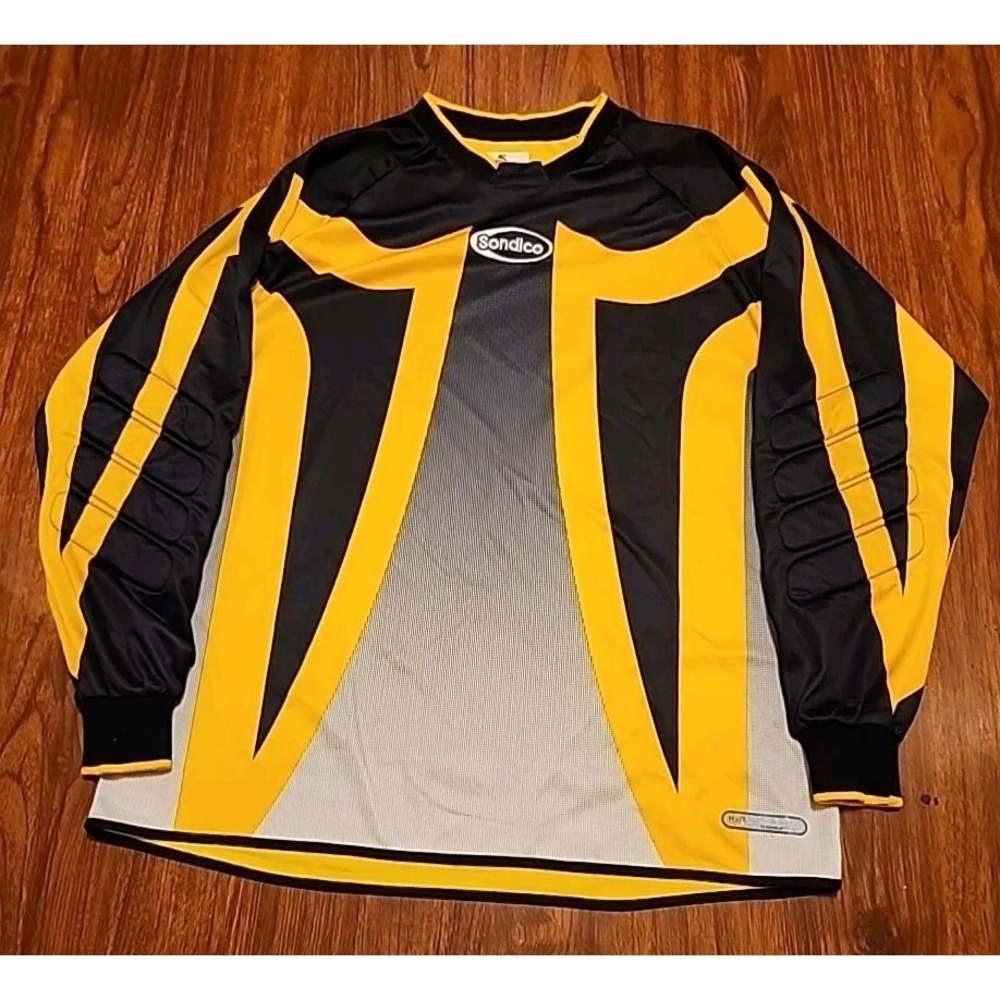 Sondico H2O Hydra Pass Goal Keeper Soccer Jersey Men's Med Yellow Padded Elbows